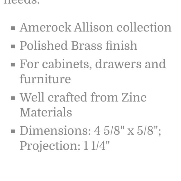 Amerock Classics Polished Brass 1 1/4" Mushroom Cabinet Pull Knob BP771-3 New - Picture 3 of 4